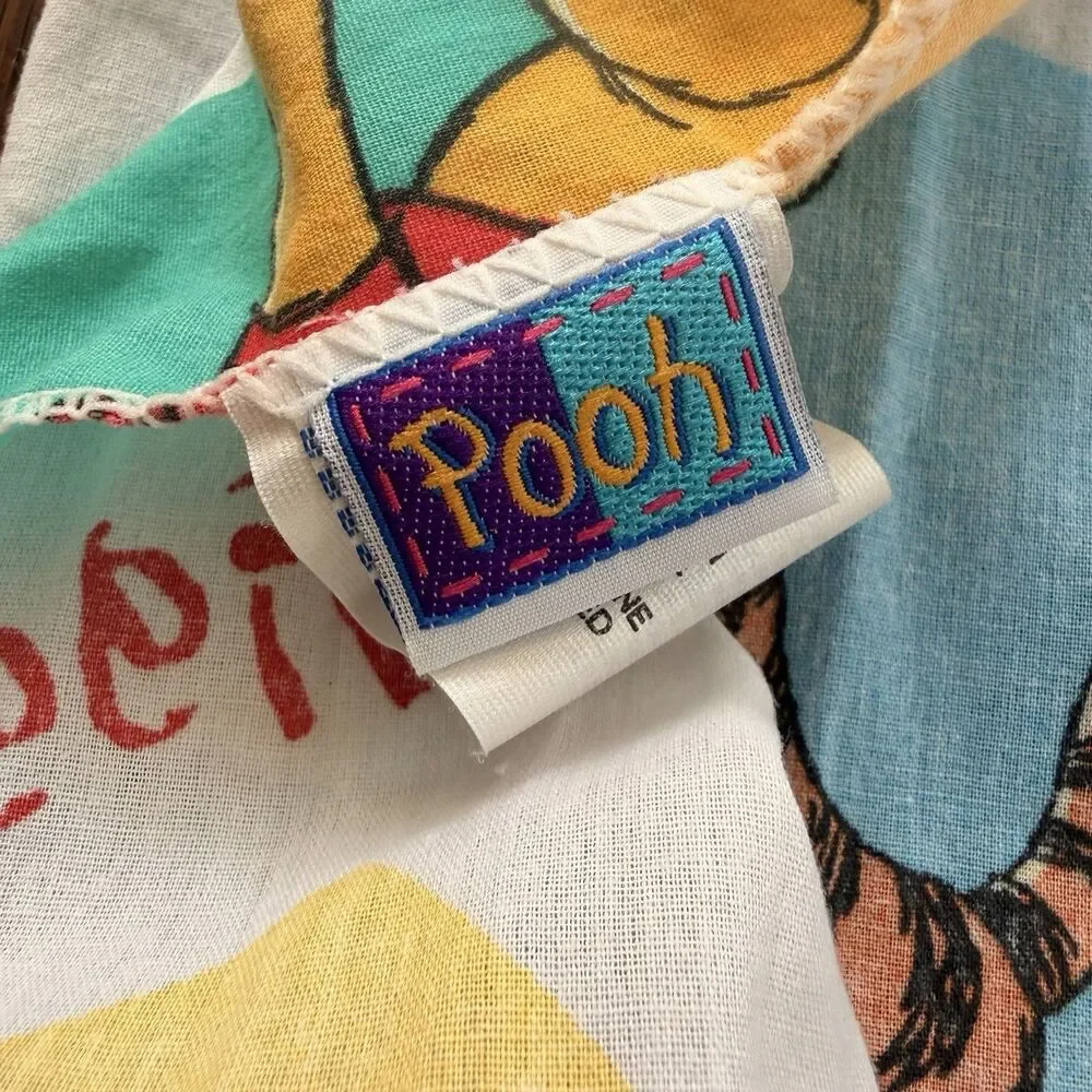 Disney Winnie the Pooh 1996 Crib Sheet 1 Fitted End 1 Flat Tigger Eeyore VTG